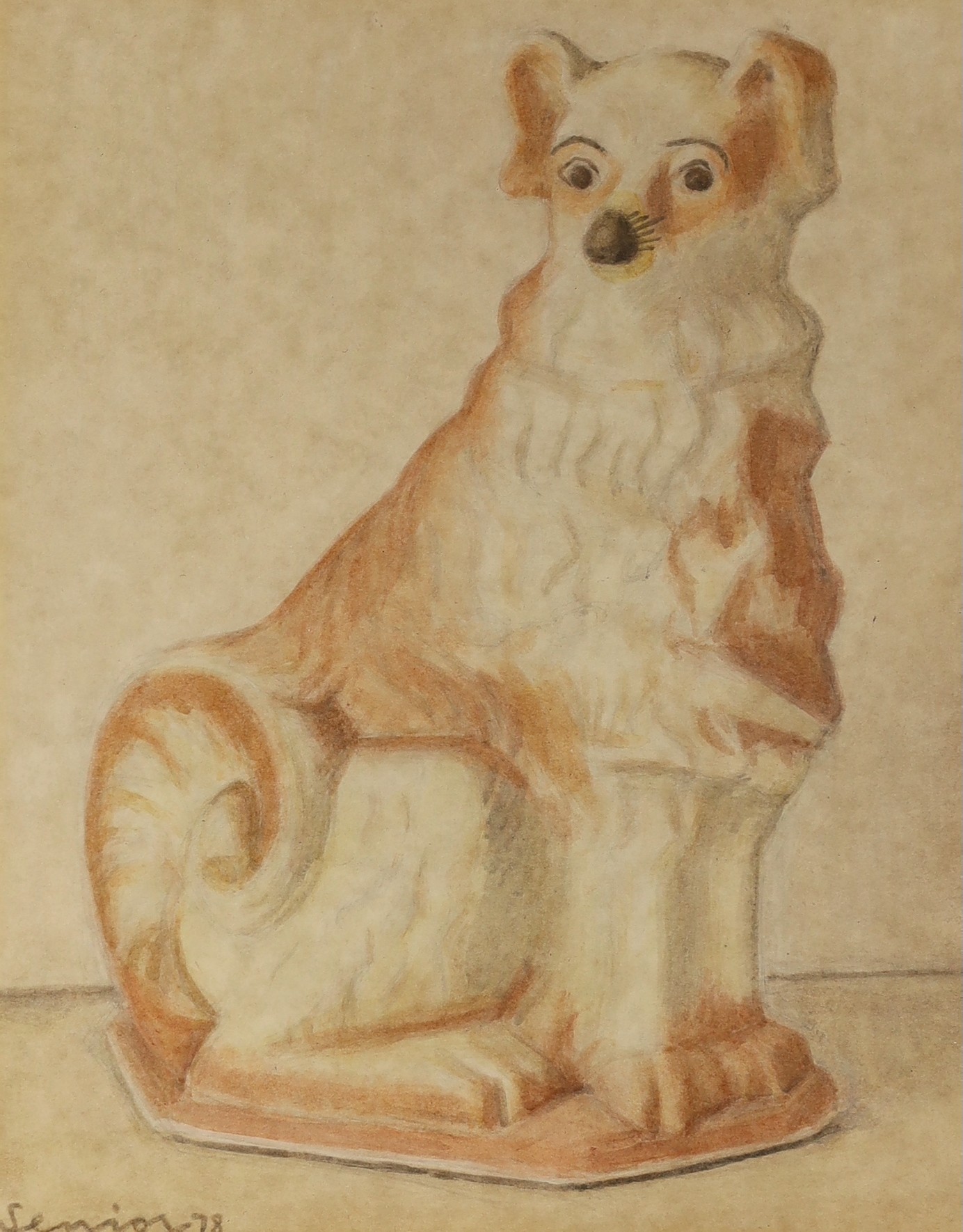 Bryan Senior (British b.1935), acrylic on paper, 'China Dog 1978', signed and dated '78, 25 x 19cm